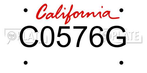 C0576G California License Plate