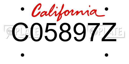 C05897Z California License Plate