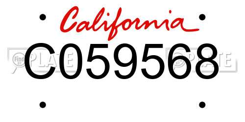 C059568 California License Plate