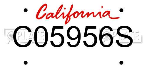 C05956S California License Plate