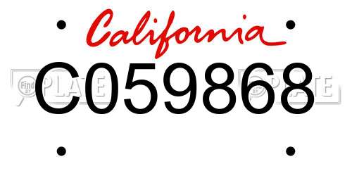 C059868 California License Plate