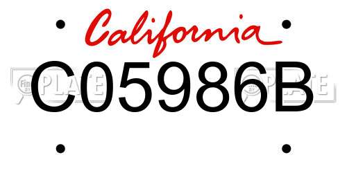C05986B California License Plate