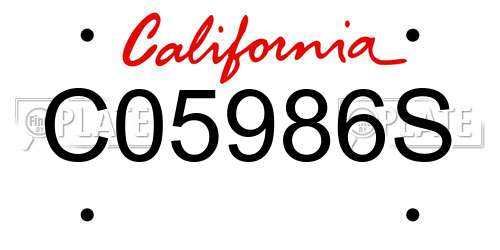 C05986S California License Plate