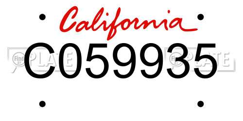 C059935 California License Plate