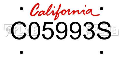 C05993S California License Plate