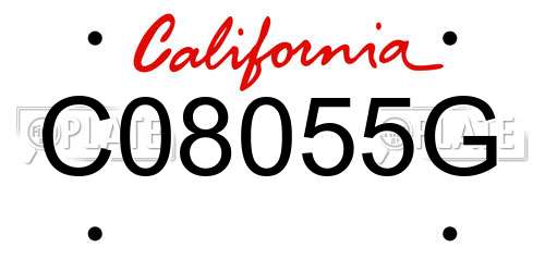 C08055G California License Plate
