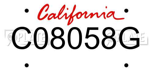 C08058G California License Plate