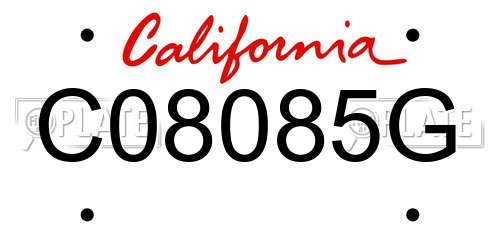 C08085G California License Plate