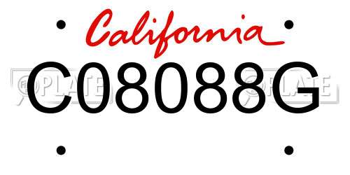 C08088G California License Plate