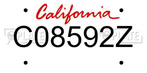 C08592Z California License Plate