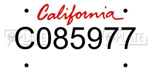 C085977 California License Plate