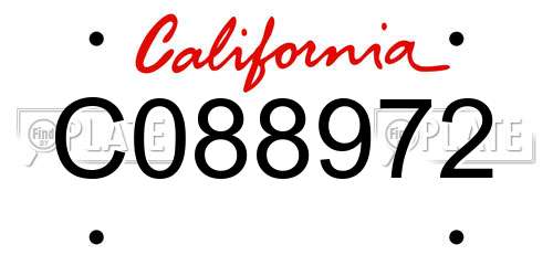 C088972 California License Plate