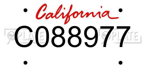 C088977 California License Plate
