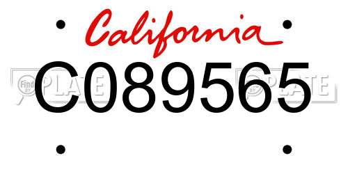 C089565 California License Plate