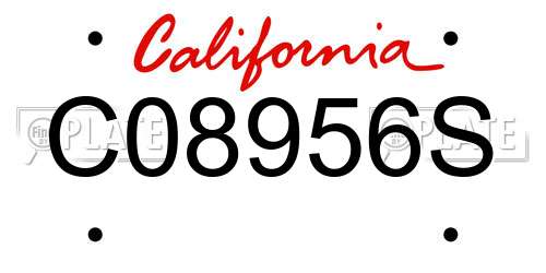 C08956S California License Plate