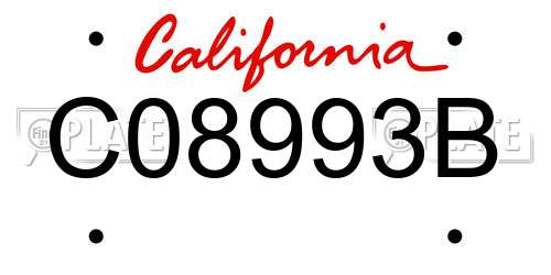 C08993B California License Plate