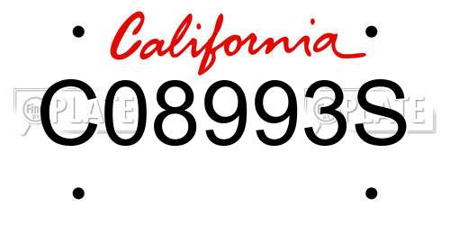 C08993S California License Plate