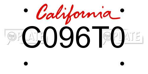 C096T0 California License Plate