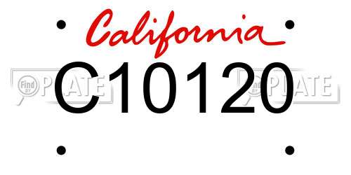 C10120 California License Plate