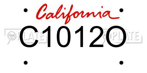 C1012O California License Plate