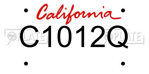 C1012Q California License Plate
