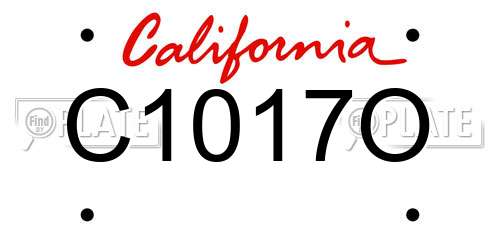 C1017O California License Plate