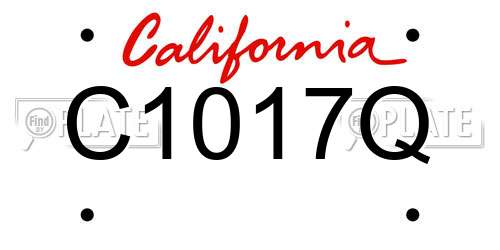 C1017Q California License Plate