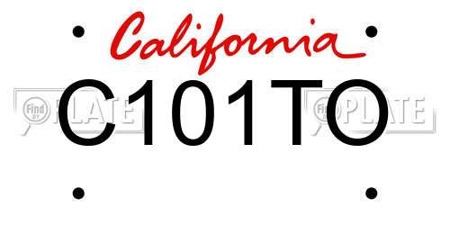 C101TO California License Plate