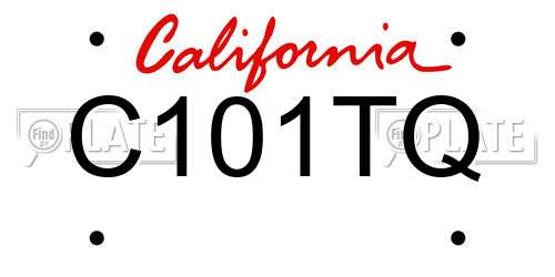 C101TQ California License Plate
