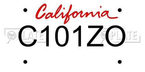 C101ZO California License Plate