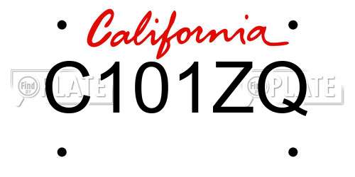 C101ZQ California License Plate