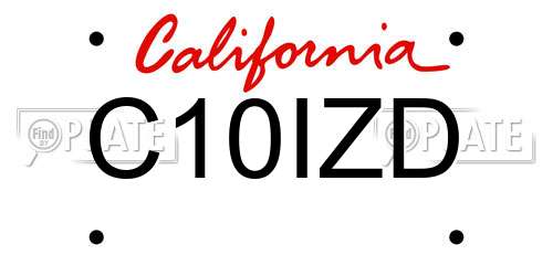 C10IZD California License Plate
