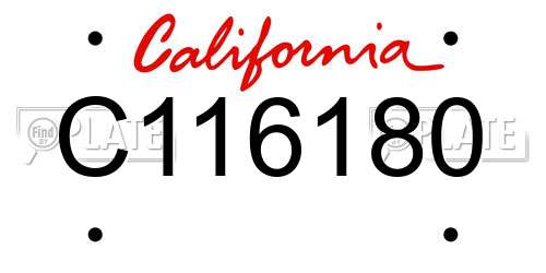C116180 California License Plate