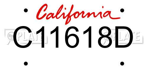 C11618D California License Plate