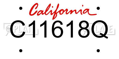 C11618Q California License Plate