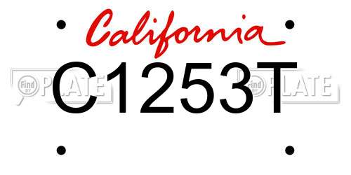 C1253T California License Plate