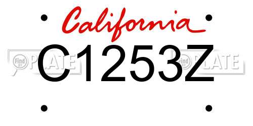 C1253Z California License Plate