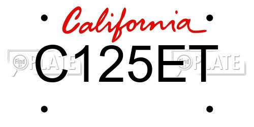 C125ET California License Plate