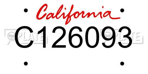 C126093 California License Plate