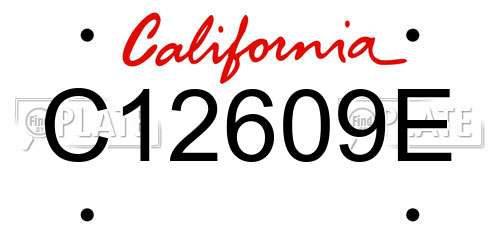 C12609E California License Plate