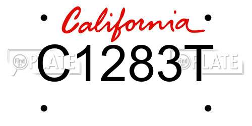 C1283T California License Plate