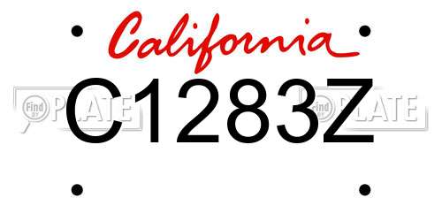 C1283Z California License Plate