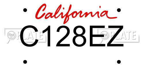 C128EZ California License Plate