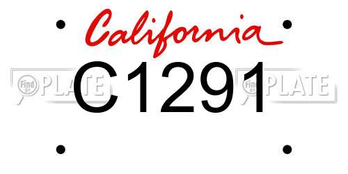 C1291 California License Plate