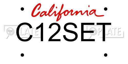 C12SET California License Plate
