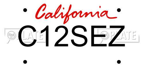 C12SEZ California License Plate