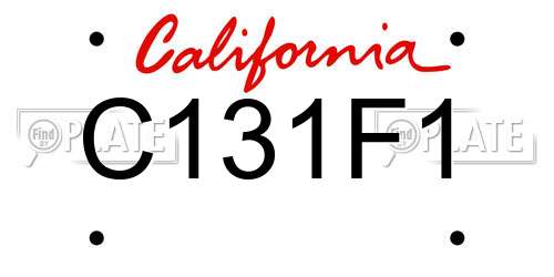 C131F1 California License Plate