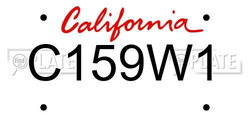 C159W1 California License Plate