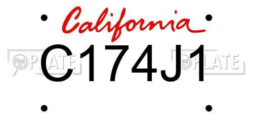 C174J1 California License Plate