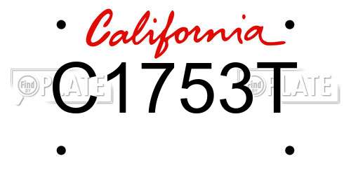 C1753T California License Plate